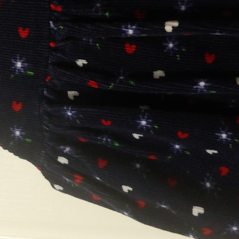 💗 Sophie Rose Navy Blue Pinwhale Corduroy Jumper Dress. Heart print. Size 5 - Picture 6 of 10